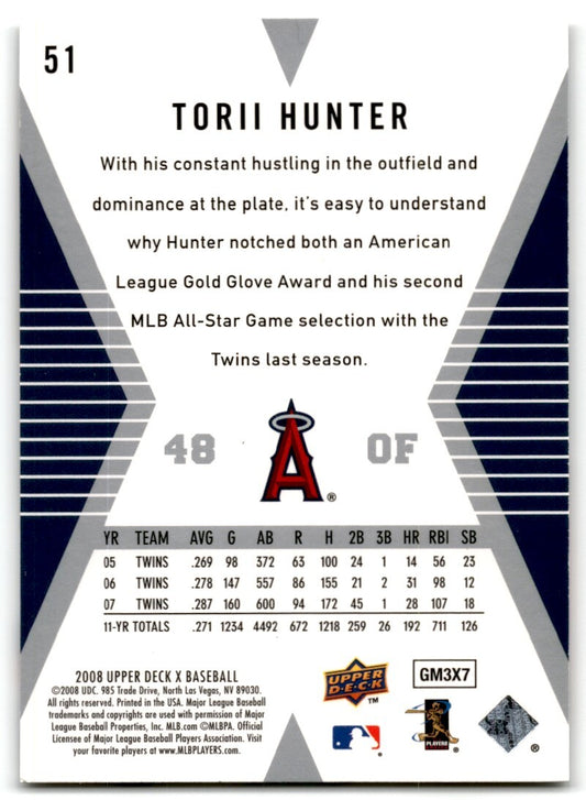 2008 Upper Deck X Torii Hunter Los Angeles Angels #51