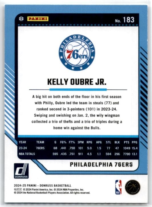 2024-25 Donruss Press Proof /199 #183 Kelly Oubre Jr. Philadelphia 76ers