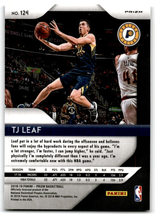 2018-19 Panini Prizm Silver Prizm TJ Leaf Indiana Pacers #124