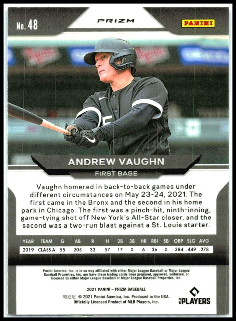 2021 Panini Prizm Red/White/Blue Prizm #48 Andrew Vaughn Chicago White Sox