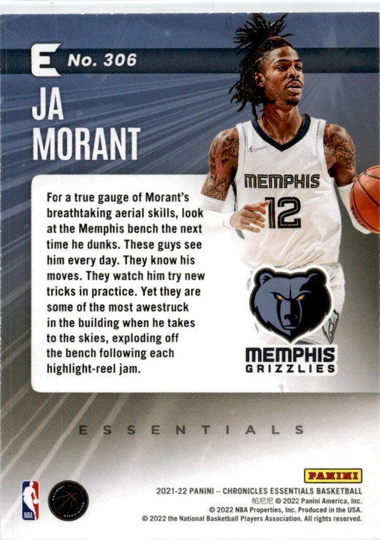 2021-22 Panini Chronicles #306 Ja Morant Memphis Grizzlies