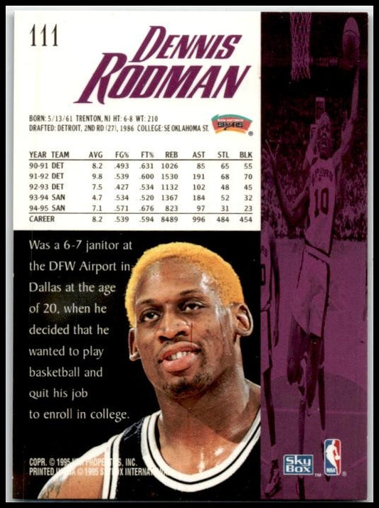 1995-96 SkyBox Premium #111 Dennis Rodman San Antonio Spurs