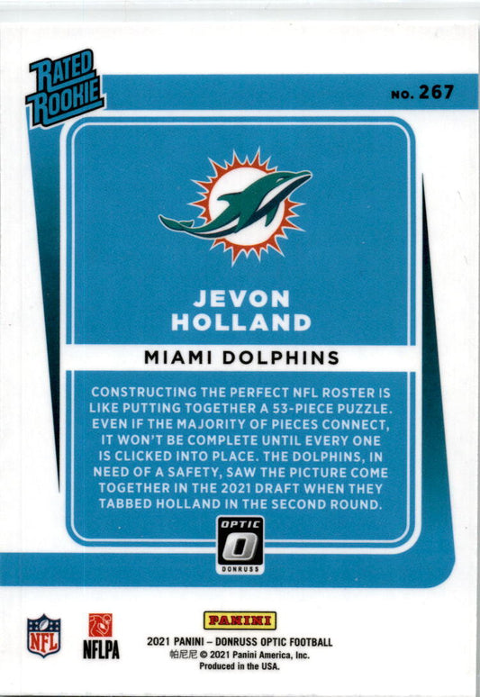 2021 Donruss Optic #267 Jevon Holland Rookie Miami Dolphins