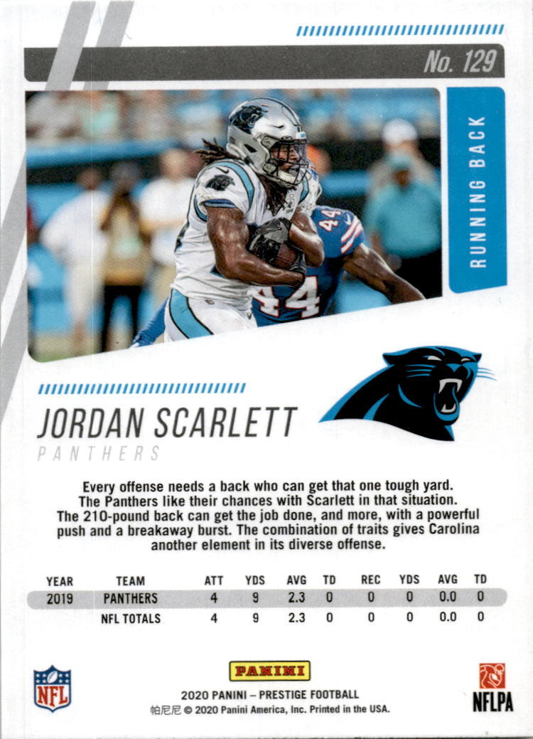 2020 Panini Prestige #129 Jordan Scarlett Carolina Panthers