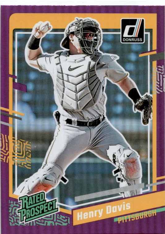 2023 Donruss Holo Purple #36 Henry Davis RC Pittsburgh Pirates