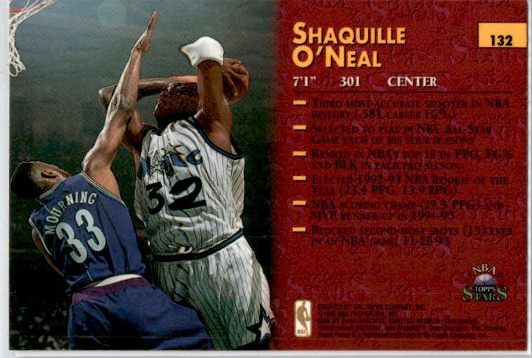 1996-97 Topps Stars Finest #132 Shaquille O'Neal Orlando Magic