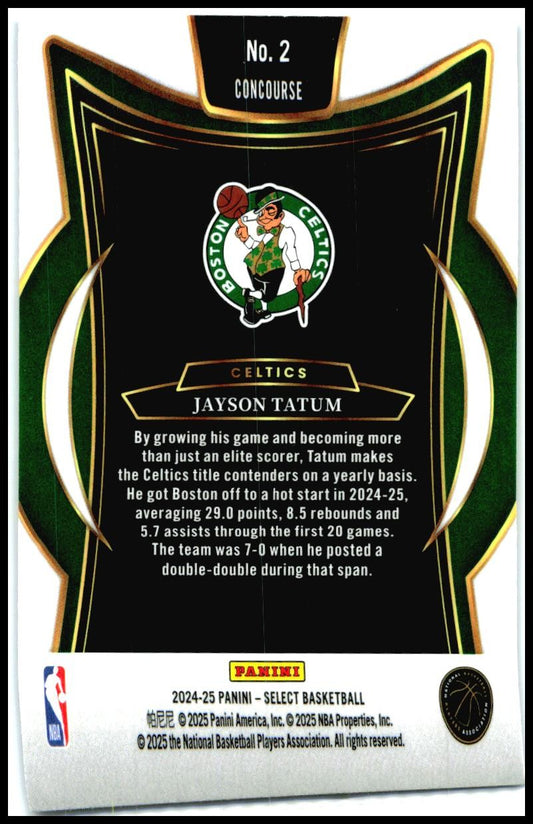 2024-25 Panini Select Blue #2 Jayson Tatum Boston Celtics