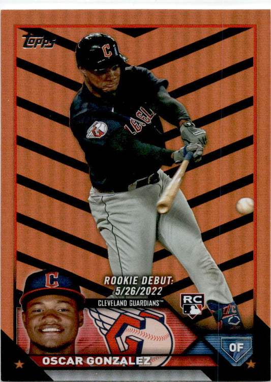 2023 Topps Update Orange and Black Foil #US275 Oscar Gonzalez Guardians
