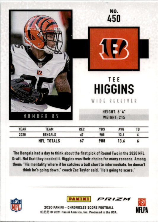 2020 Panini Chronicles Silver #450 Tee Higgins Cincinnati Bengals