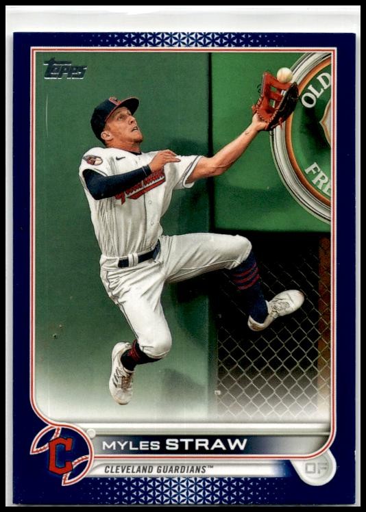 2022 Topps Royal Blue #654 Myles Straw Cleveland Guardians