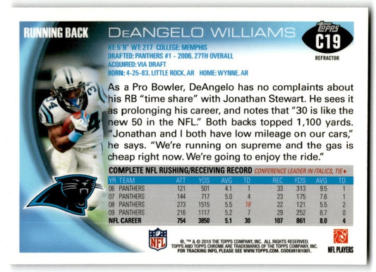 2010 Topps Chrome Refactor DeAngelo Williams Carolina Panthers #C19