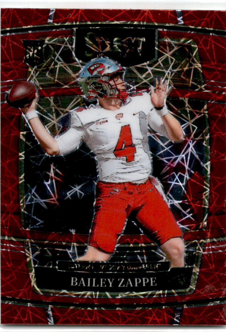 2022 Select Draft Picks Red Lazer Prizm #10 Bailey Zappe Western Kentucky /Pats