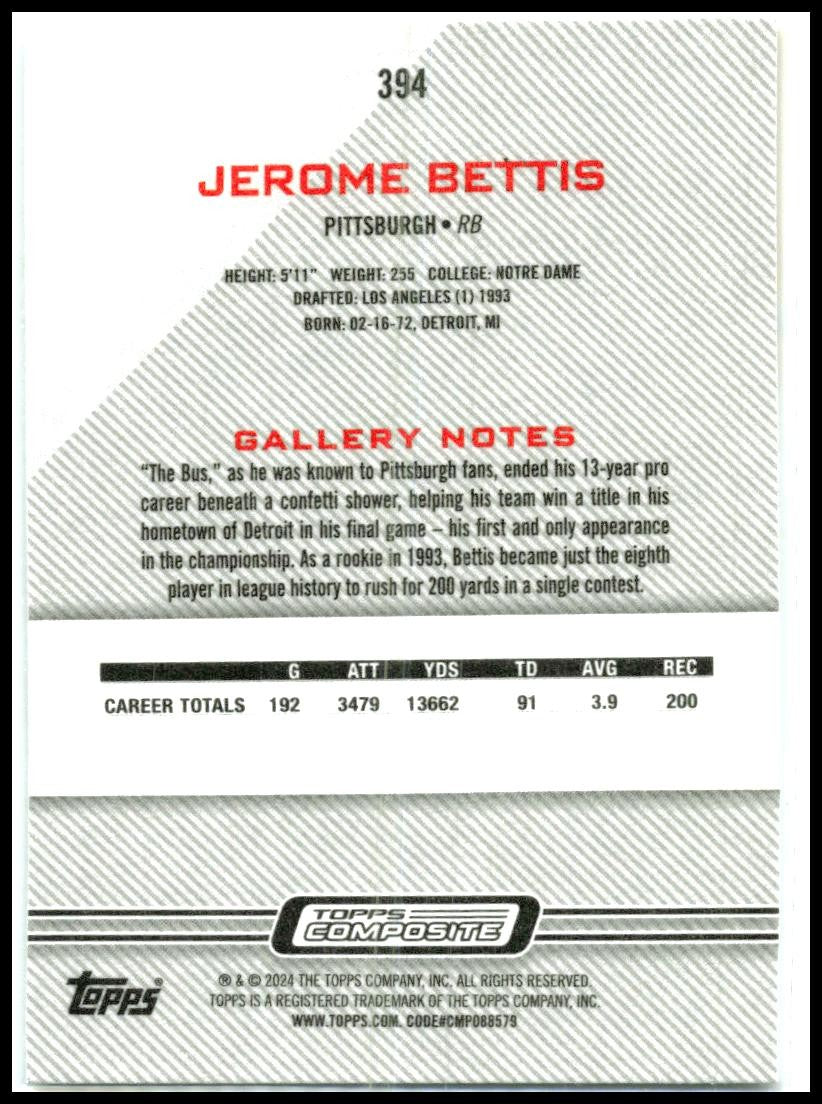 2023 Topps Composite #394 Jerome Bettis Pittsburgh Steelers