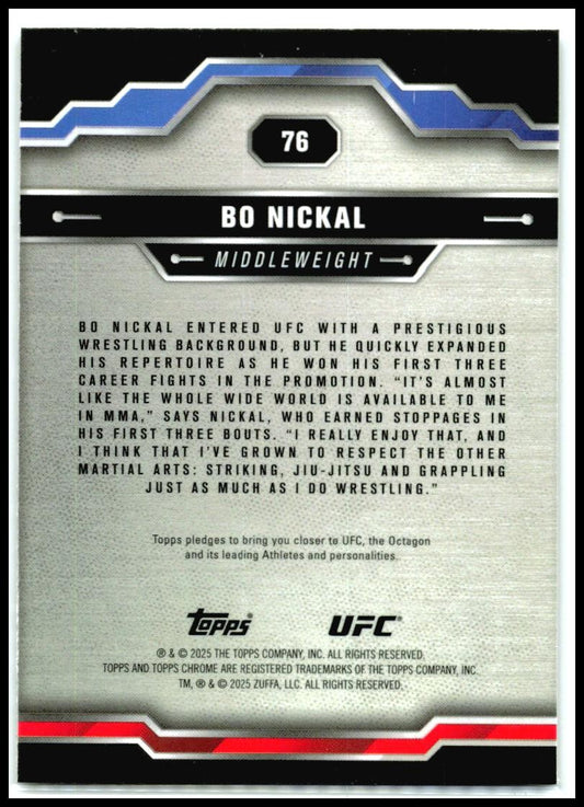 2025 Topps Chrome UFC #76 Bo Nickal Los Angeles Dodgers
