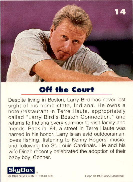 1992 SkyBox USA #14 Larry Bird USA