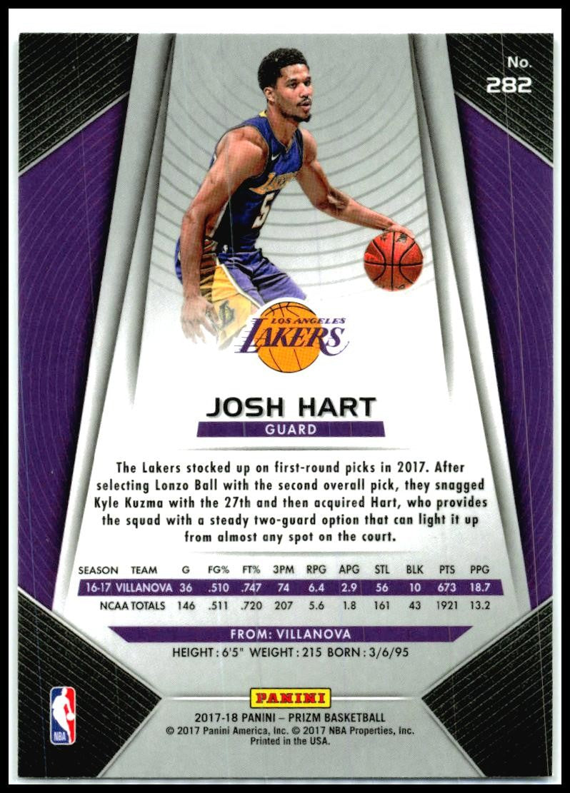 2017-18 Panini Prizm #282 Josh Hart Rookie Los Angeles Lakers