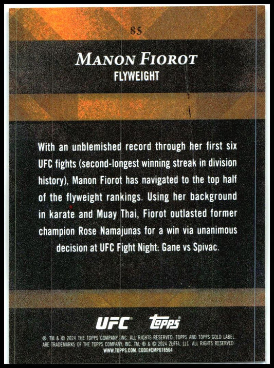2024 Topps Gold Label UFC #85 Manon Fiorot