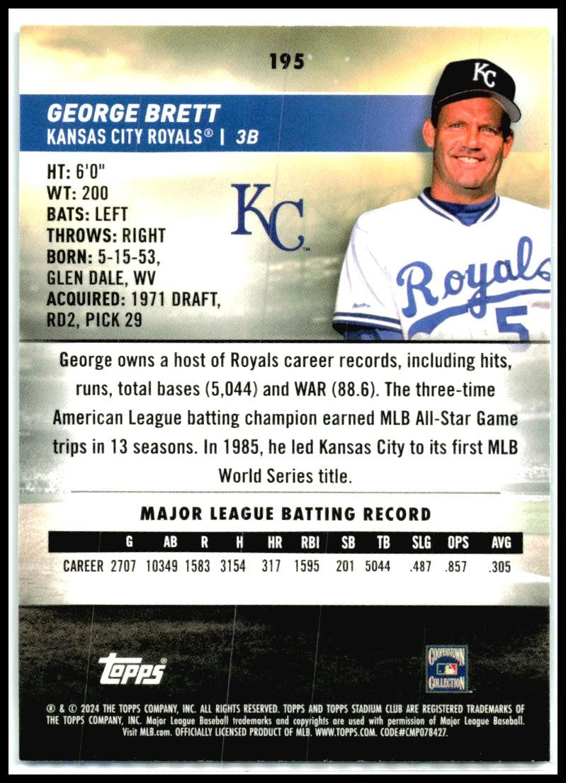 2024 Stadium Club #195 George Brett Kansas City Royals