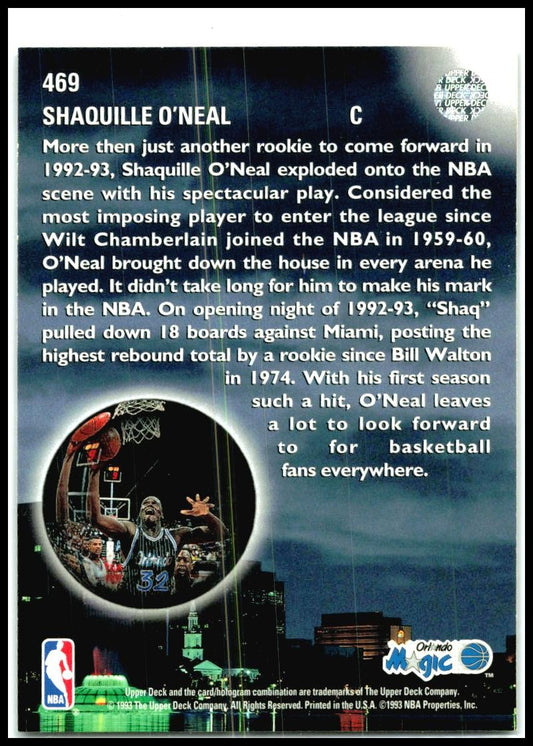 1993-94 Upper Deck #469 Shaquille O'Neal Orlando Magic