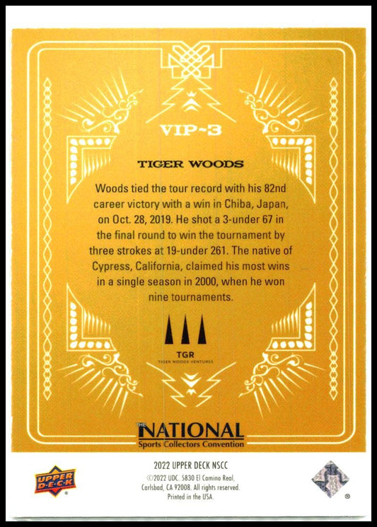 2022 Upper Deck National Sports Collectors Convention VIP #VIP-3 Tiger Woods