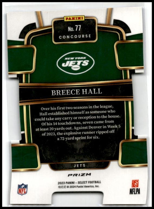 2023 Panini Select Blue and Orange Prizms Die Cuts #77 Breece Hall Jets