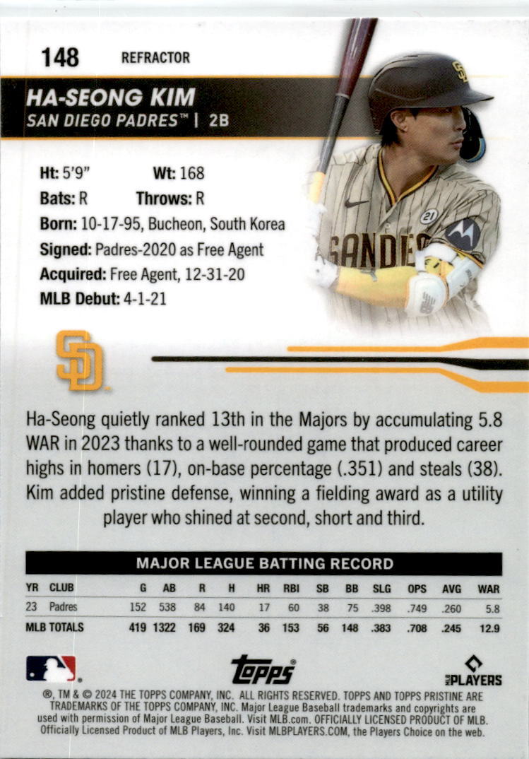 2024 Topps Pristine Refractor #148 Ha-Seong Kim San Diego Padres