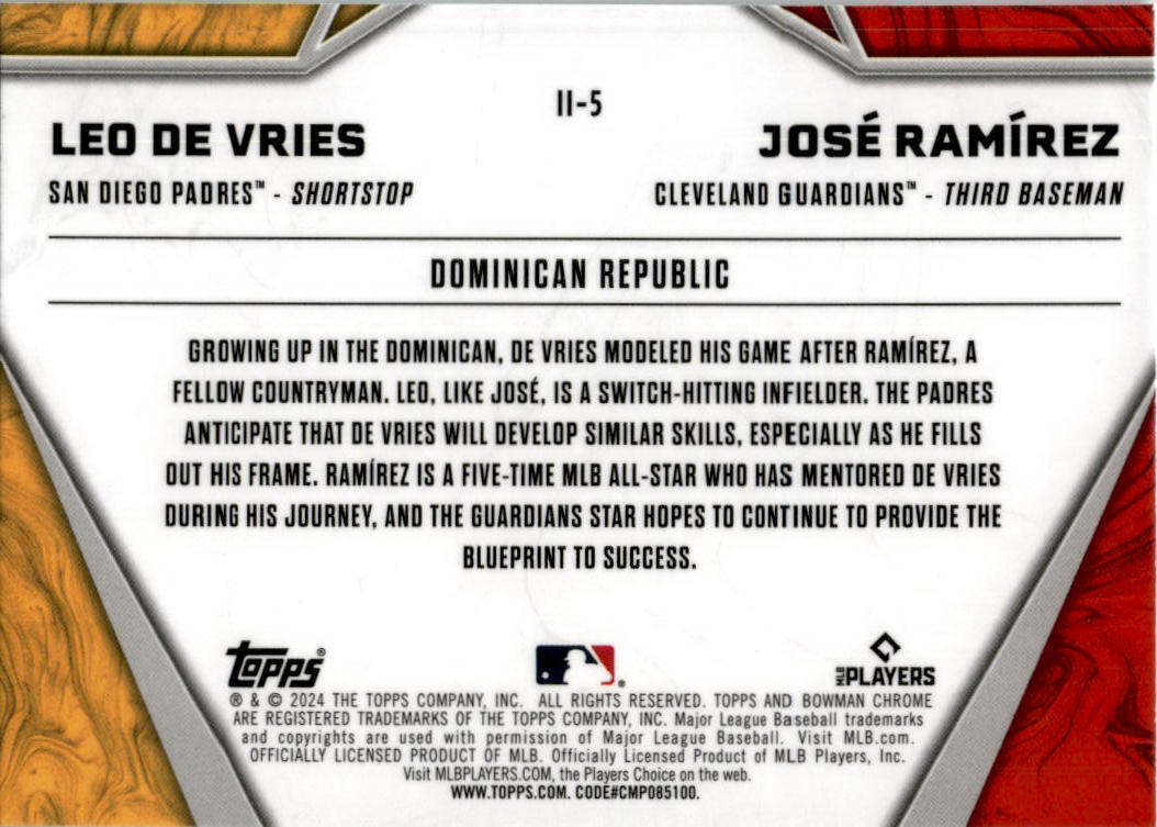 2024 Bowman Chrome International Impact #II-5 De Vries / Ramirez