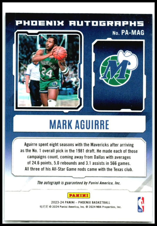 2023-24 Panini Phoenix Phoenix Autographs #PA-MAG Mark Aguirre Auto Dallas