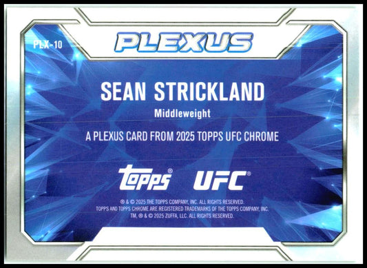 2025 Topps Chrome UFC Plexus Green Refractor #PLX-10 Sean Strickland #/99