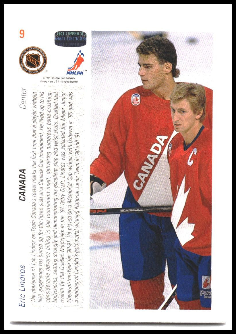 Eric Lindros #9b 1991-92 Upper Deck