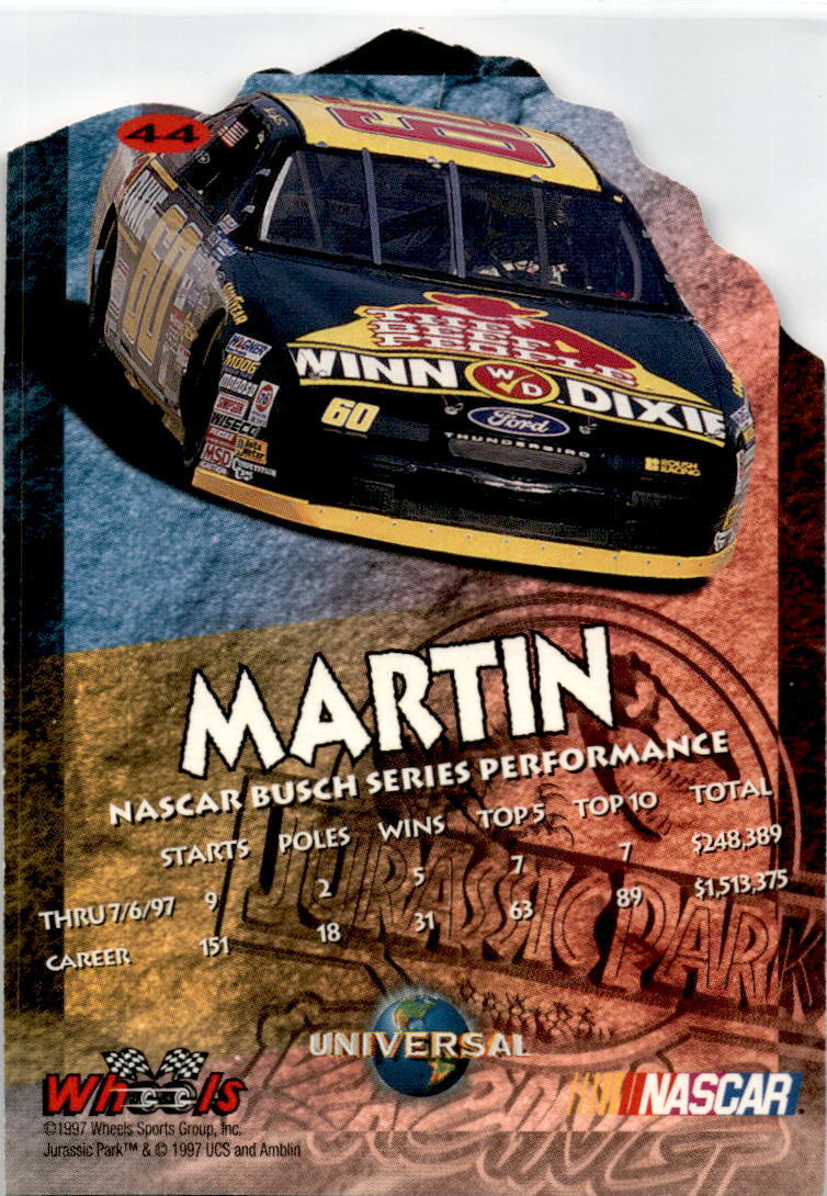 1997 Wheels Jurassic Park Triceratops #44 Mark Martin Roush Racing