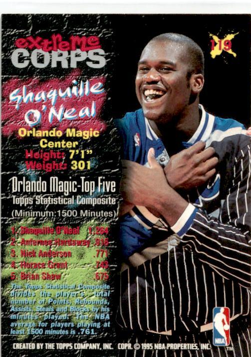 1995-96 Stadium Club Members Only #119 Shaquille O'Neal Orlando Magic