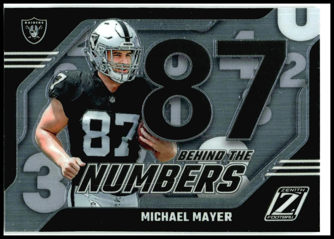 2023 Panini Zenith Behind the Numbers #21 Michael Mayer Las Vegas Raiders