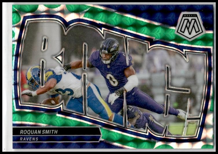 2024 Panini Mosaic Bang! Mosaic Green #12 Roquan Smith Baltimore Ravens