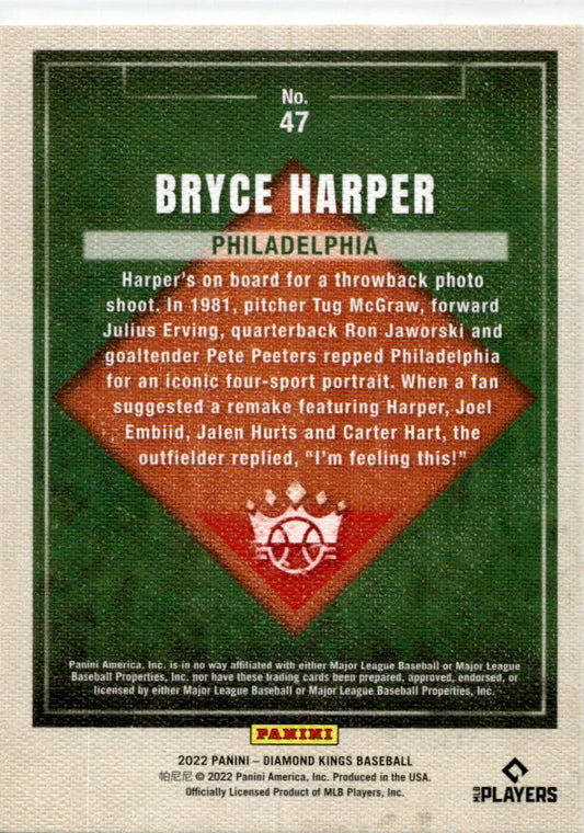 2022 Panini Diamond Kings #47 Bryce Harper Philadelphia Phillies