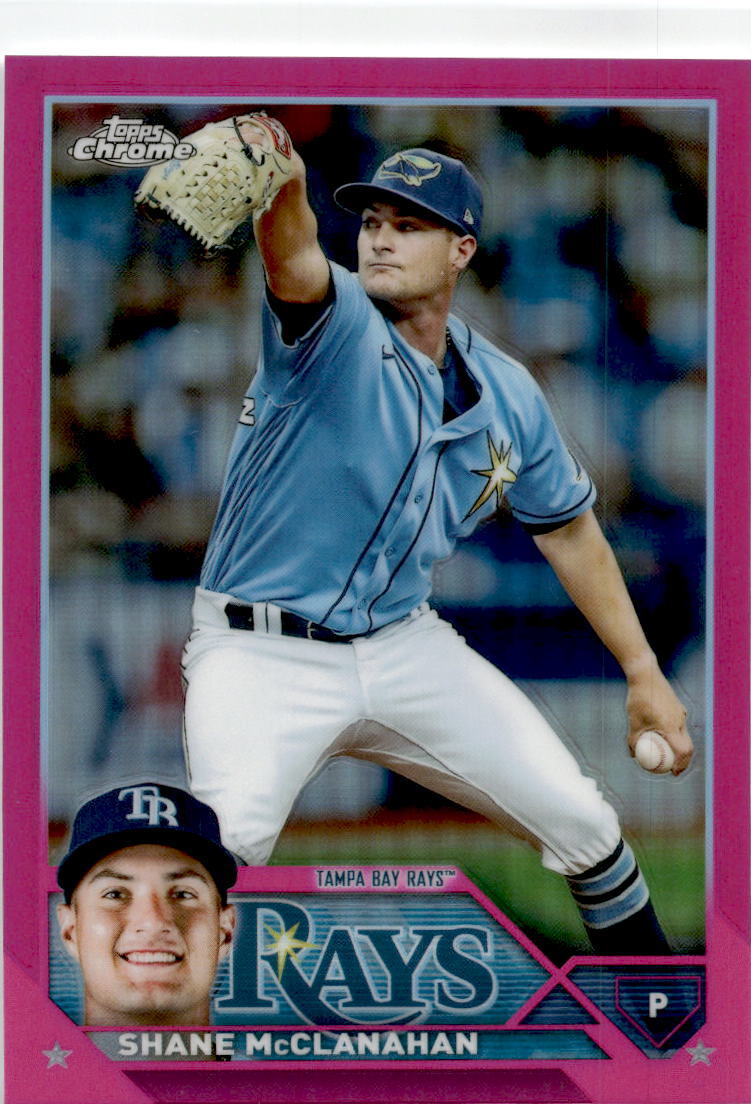 2023 Topps Chrome Pink Refractor #169 Shane McClanahanTampa Bay Rays