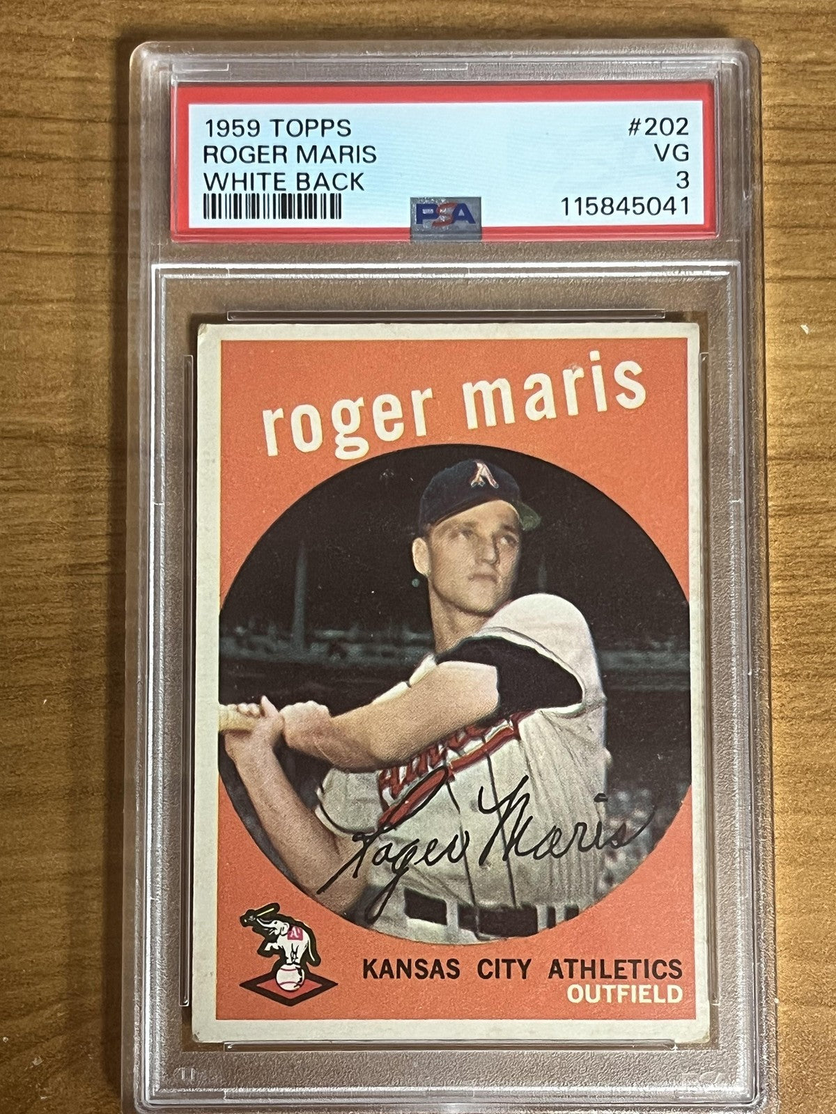 1959 Topps #202b Roger Maris Kansas City Athletics