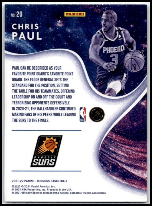 2021-22 Donruss Complete Players #20 Chris Paul Phoenix Suns