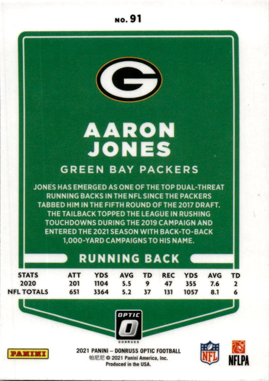2021 Donruss Optic #91 Aaron Jones Green Bay Packers