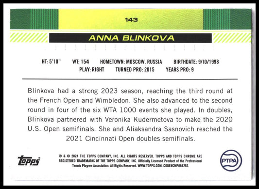2024 Topps Chrome #143 Anna Blinkova