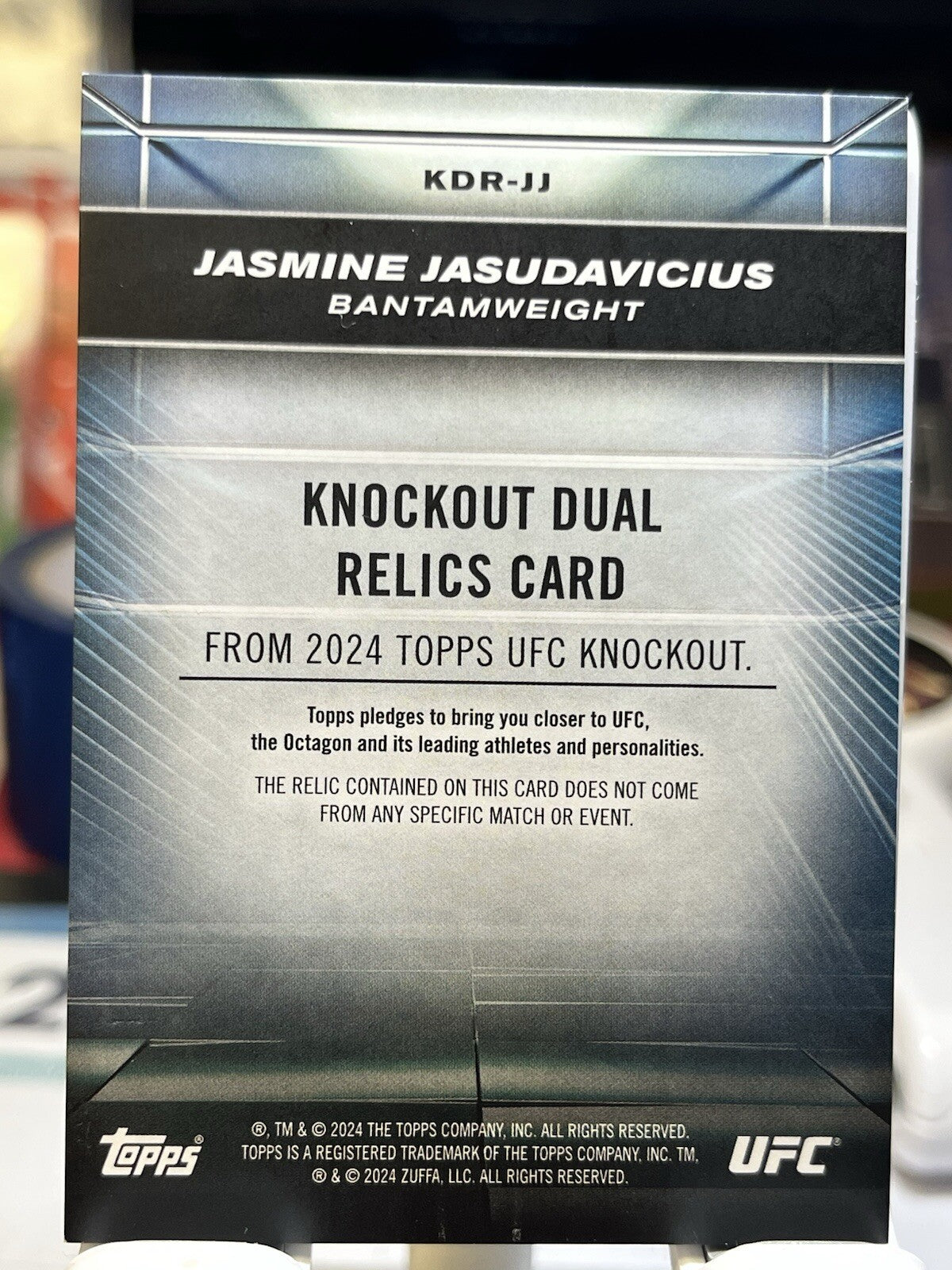 2024 Topps UFC Knockout #/8 Jasmine Jasudavicius Knockout Dual Relic Rookie Card