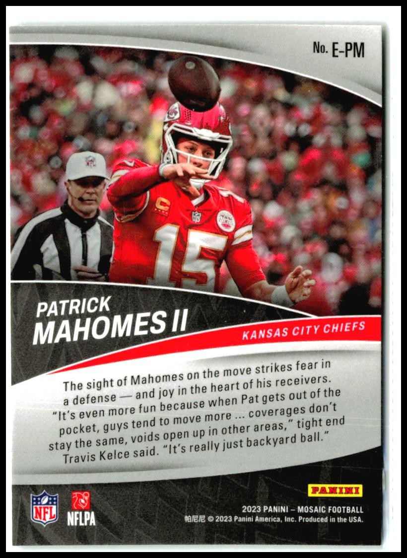 2023 Panini Mosaic Elevate #E-PM Patrick Mahomes II Kansas City Chiefs