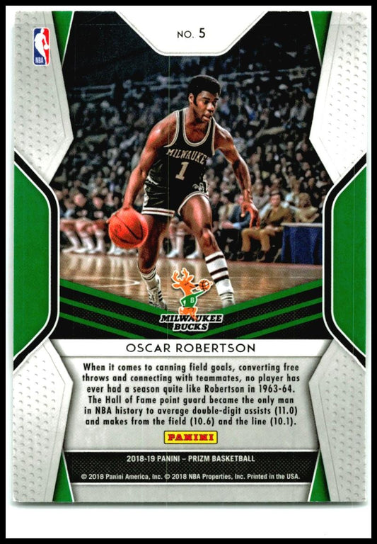 2018-19 Panini Prizm Dominance #5 Oscar Robertson Milwaukee Bucks