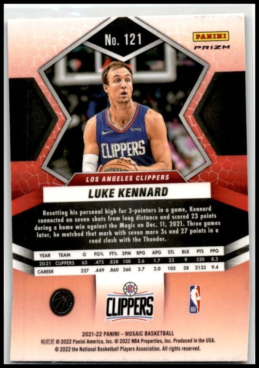 2021-22 Mosaic Green Prizm #121 Luke Kennard Clippers