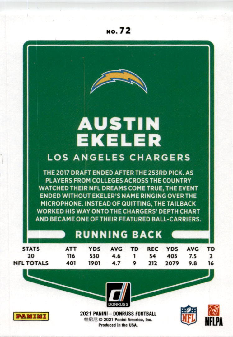 2021 Donruss #72 Austin Ekeler Los Angeles Chargers