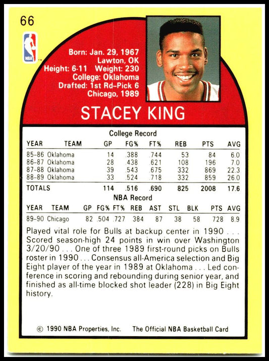 1990 Hoops #66 Stacey King Chicago Bulls
