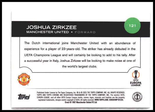 Joshua Zirkzee #121 2024-25 Topps UEFA Club Competitions