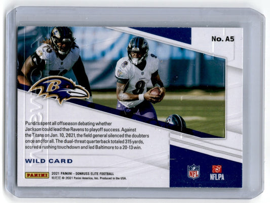 2021 Panini Elite Ascension Wild Card Lamar Jackson Baltimore Ravens #A5