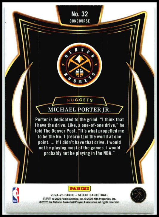 2024-25 Panini Select Blue #32 Michael Porter Jr. Denver Nuggets