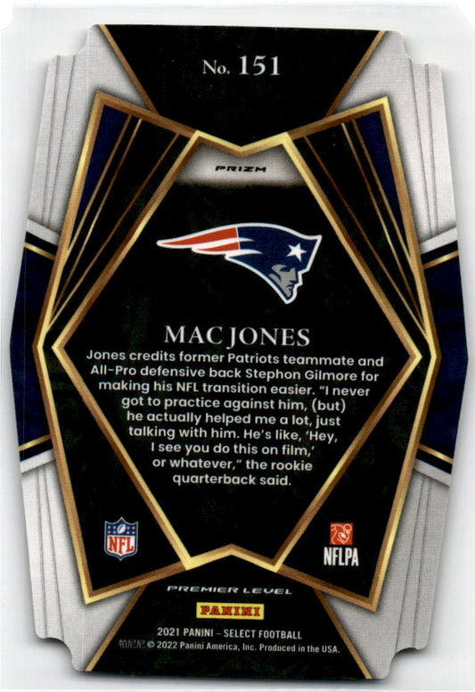 2021 Panini Select Black & Gold Prizm Die-Cut #151 Mac Jones New England Patri